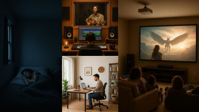 Aplicação de portas acústicas em vários ambientes