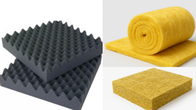 espuma acústica e lã de vidro e rocha para o isolamento acústico de tetos 